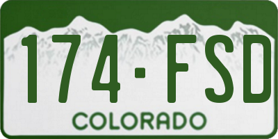 CO license plate 174FSD