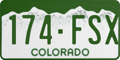 CO license plate 174FSX