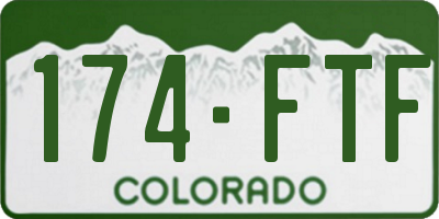 CO license plate 174FTF