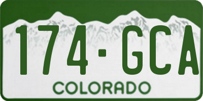 CO license plate 174GCA