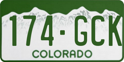 CO license plate 174GCK