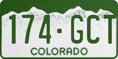 CO license plate 174GCT