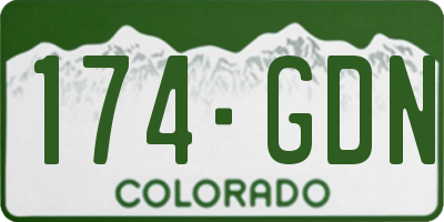 CO license plate 174GDN
