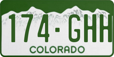 CO license plate 174GHH