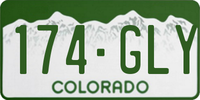 CO license plate 174GLY
