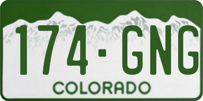 CO license plate 174GNG