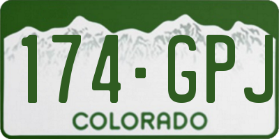 CO license plate 174GPJ
