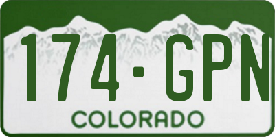CO license plate 174GPN