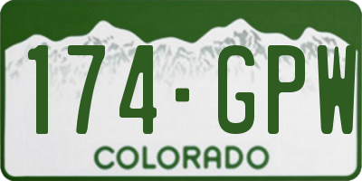 CO license plate 174GPW