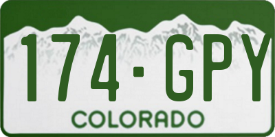 CO license plate 174GPY
