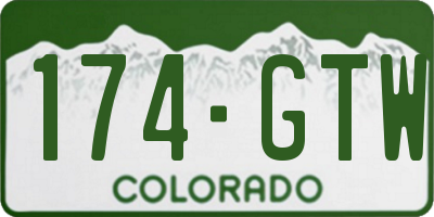 CO license plate 174GTW