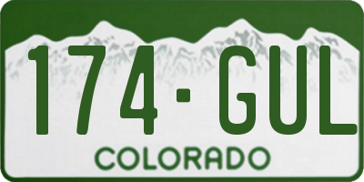 CO license plate 174GUL