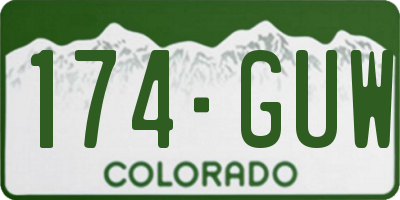 CO license plate 174GUW