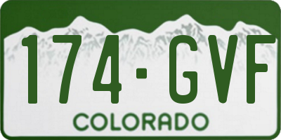 CO license plate 174GVF