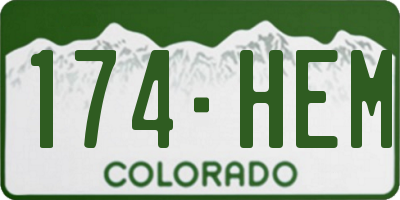 CO license plate 174HEM