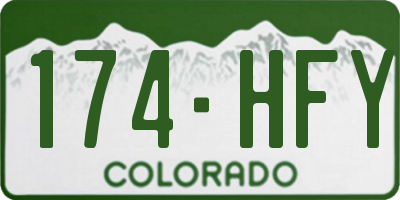 CO license plate 174HFY