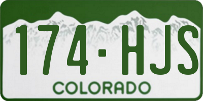 CO license plate 174HJS