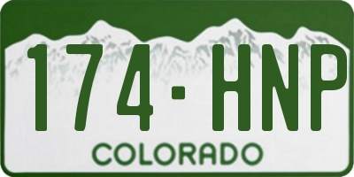 CO license plate 174HNP