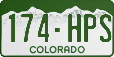 CO license plate 174HPS