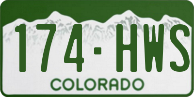 CO license plate 174HWS
