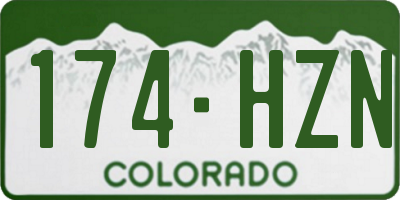 CO license plate 174HZN
