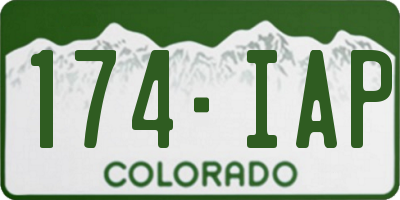 CO license plate 174IAP