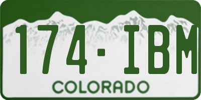 CO license plate 174IBM