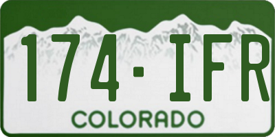CO license plate 174IFR
