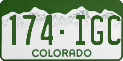 CO license plate 174IGC