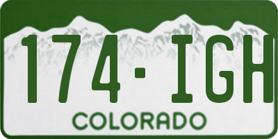 CO license plate 174IGH