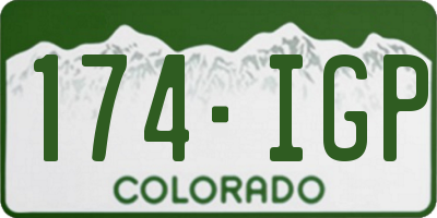 CO license plate 174IGP