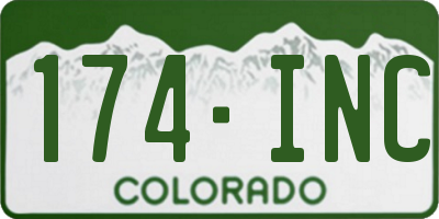 CO license plate 174INC