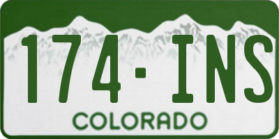 CO license plate 174INS