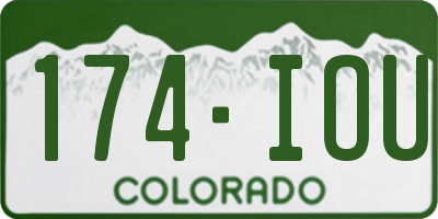 CO license plate 174IOU
