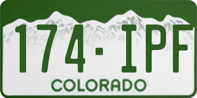 CO license plate 174IPF