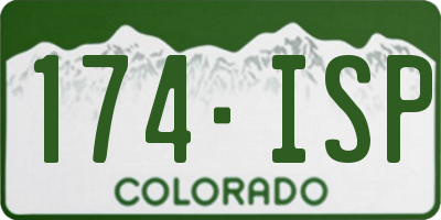CO license plate 174ISP