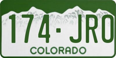 CO license plate 174JRO