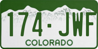 CO license plate 174JWF