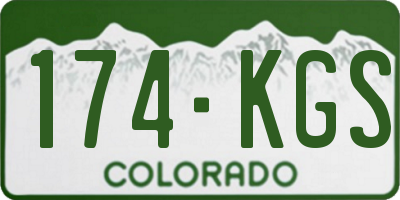 CO license plate 174KGS