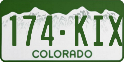 CO license plate 174KIX