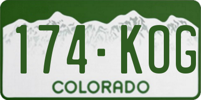 CO license plate 174KOG