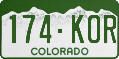 CO license plate 174KOR