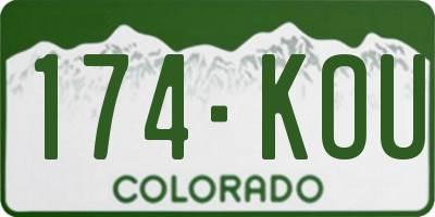 CO license plate 174KOU