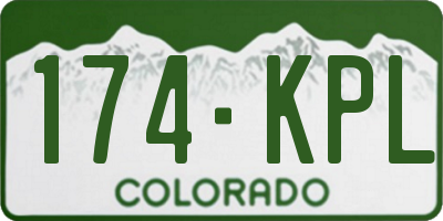 CO license plate 174KPL
