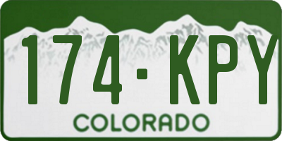 CO license plate 174KPY