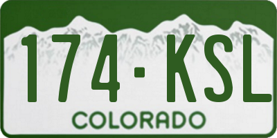 CO license plate 174KSL