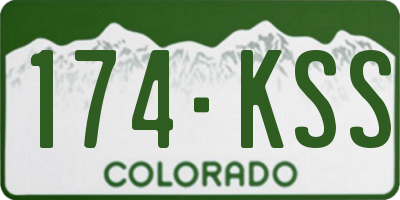 CO license plate 174KSS