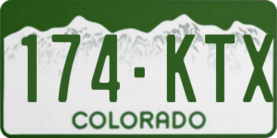 CO license plate 174KTX