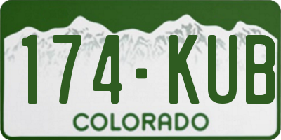 CO license plate 174KUB