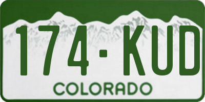 CO license plate 174KUD